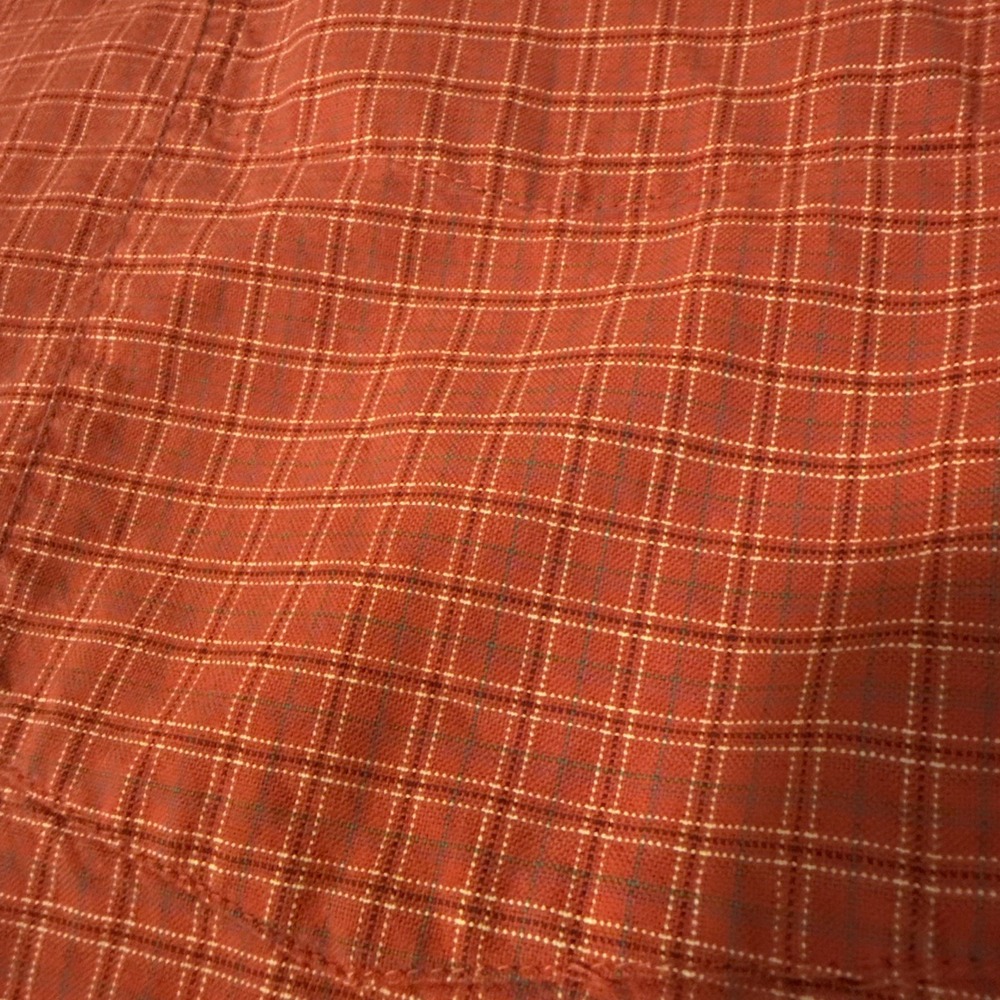 VINTAGE GAP Shirt Mens Size XL Button Up Classic Oxford Cotton Plaid Orange - Picture 9 of 9